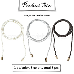 3Pcs 3 Colors Imitation Leather Braided Wrap Chain Belts&nbsp;AJEW-GF0011-99