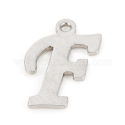 変色しない201ステンレススチールペンダント  レーザー切断  文字L  ステンレス鋼色  文字.f：13.5x9x1.2mm  穴：1mm&nbsp;STAS-L244-04F-P