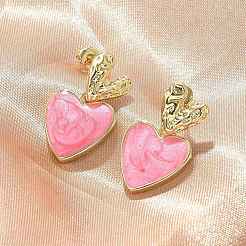 Brass Dangle Stud Earrings&nbsp;EJEW-F359-12G