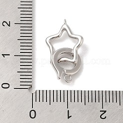 Rhodium Plated 925 Sterling Silver Fold Over Clasps&nbsp;STER-G038-10P