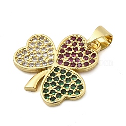 Brass Micro Pave Cubic Zirconia Pendants&nbsp;KK-I360-080G
