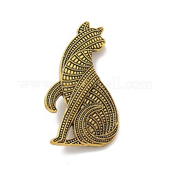 ペルシャ猫の合金ブローチ  アンティーク黄金  59.5x33mm&nbsp;JEWB-Q004-03AG