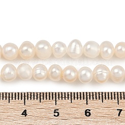 天然養殖真珠ビーズ連売り  ポテト  グレード3a+  貝殻色  5~5.5mm  穴：0.7mm  約66~67個/連  13.58~13.66インチ（34.5~34.7cm）&nbsp;PEAR-I007-07V-01