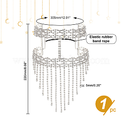 Alloy Rhinestone Chain Tassel Face Eye Mask for Women&nbsp;AJEW-WH0258-810S