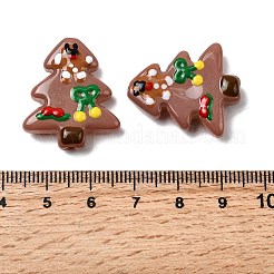 クリスマスの手作りランプワークエナメルビーズ  クリスマスツリー  サドルブラウン  26.5x22.5x6.5~7mm  穴：1.6mm&nbsp;LAMP-I027-07T