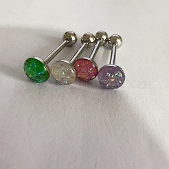 ステンレススチールエナメル舌リング  ステンレス鋼色  フラットラウンド  ライトコーラル  16mm  ピン：1.6mm&nbsp;WG76637-03