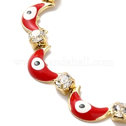 Rack Plating Iron Moon & Rectangle Link Chains Bracelet&nbsp;BJEW-I300-01G