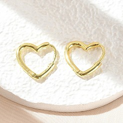 真鍮huggieフープピアス  長持ちメッキ  ハート  ゴールドカラー  14x15x1.5mm  ピン：1mm&nbsp;EJEW-C502-09G