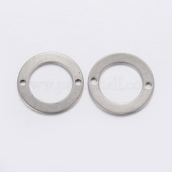 変色しにくい304ステンレススチールリンクコネクター  フラットラウンド  ステンレス鋼色  16x0.8mm  穴：1.2mm&nbsp;X-STAS-P198-37