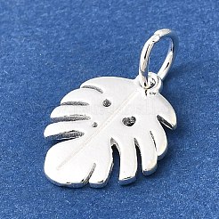 925スターリングシルバーペンダント  銀  葉  13x10.5x1mm  穴：3.8mm&nbsp;STER-F059-09S-02
