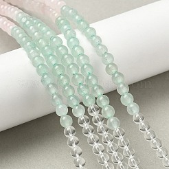 Chakra Natural Yellow Jade & Crystal Quartz & Green Aventurine & Rose Quartz & Carnelian & Sodalite & Amethyst Beads Strands&nbsp;G-NH0002-E03-4mm