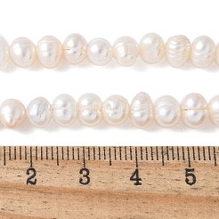 天然養殖淡水パールビーズ連売り  グレード2 A  ポテト  古いレース  5~6mm  穴：0.5~0.6mm  約57~58個/連  13.50~13.70インチ（34.3~34.8cm）&nbsp;PEAR-I007-07O-02A