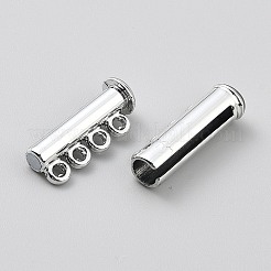 4連8穴合金磁気スライド留め具  コラム  プラチナ  25x10.5x6.5mm  穴：1.2mm&nbsp;FIND-CJC0017-59