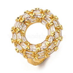 Brass Micro Pave Cubic Zirconia Cuff Rings&nbsp;RJEW-D323-02G