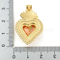 Rack Plating Brass Pendants&nbsp;ZIRC-L100-163G-01