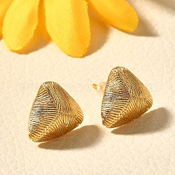 Brass Triangle Stud Earrings&nbsp;EJEW-Z083-03G