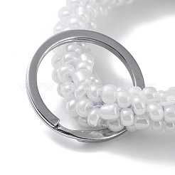 Glass Beaded Bracelet Wrist Keychain&nbsp;AJEW-Z018-01H