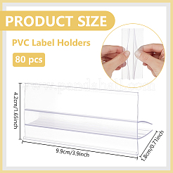 PVCラベルホルダー  棚の値札ホルダー  パントリー用 小売商品 ショッピング モール  長方形  透明  9.9x4.2x1.8cm&nbsp;AJEW-WH0796-60A