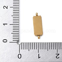 304ステンレススチールエナメルコネクタチャーム  ゴールドカラー  矩形リンク  ブラック  15x5x2mm  穴：1mm&nbsp;STAS-G353-04G-01