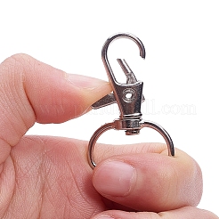 亜鉛合金回転式ナスカンカニカン  スイベルスナップフック  プラチナ  38x24mm  穴：8x20mm&nbsp;PALLOY-YW0001-02PA