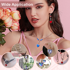 28Pcs 7 Colors Faceted Heart Glass Pendants Decoration&nbsp;HJEW-PH02042
