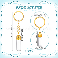 12Pcs Glass Wish Bottle Keychains&nbsp;AJEW-UN00050
