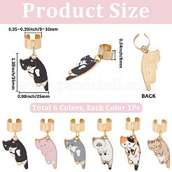6Pcs 6 Colors Alloy Enamel Stethoscope Pendant Decorations&nbsp;HJEW-SP0001-37