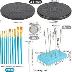 プラスチックと鉄のクランプ  ケーキ回転ターンテーブル  ブラック  195x15mm  穴：2.5mm  1のセット/袋&nbsp;AJEW-FH0001-38