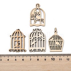 MDFシート  未完成の木材  鳥かご  モカシン  32.5~33.5x20.5~22.5x2~2.5mm  約50個/袋&nbsp;WOOD-G028-06