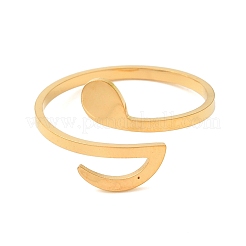 女性用304ステンレススチールオープンカフリング  音符  18KGP本金メッキ  内径：19mm&nbsp;LS-RJEW-N048-05G