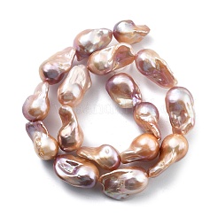 Natural Nucleated Pearl Beads Strands&nbsp;PEAR-B004-15M-06C