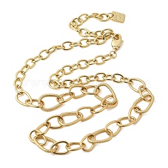 Brass Teardrop Link Chain Necklaces&nbsp;NJEW-L013-14G