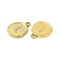 イオンプレーティング（IP）304ステンレスペンダント  マーメイドチャーム付きフラットラウンド  18KGP本金メッキ  16x13x2mm  穴：2mm&nbsp;STAS-I671-32G