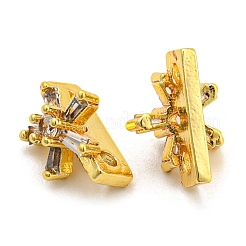 Rack Plating Brass Pave Cubic Zirconia Slide Charms&nbsp;KK-TAC0016-04G-02