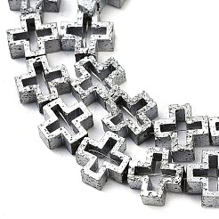 Electroplated Natural Lava Rock Beads Strands&nbsp;G-K388-02H
