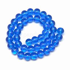ガラスビーズ連売り  ラウンド  藤紫色  8mm  穴：1mm  約40個/連  11インチ〜12インチ&nbsp;GR8mm22Y