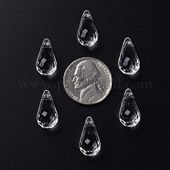 透明なアクリルパーツ  多面カット  ティアドロップ  透明  17.5x9mm  穴：2mm  約818個/500g&nbsp;MACR-S373-121-B01