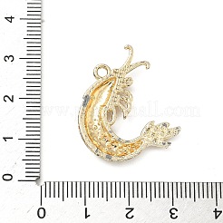合金ラインストーンペンダント  ゴールドカラー  エビ  25.5x27.5x3.5mm  穴：2.2mm&nbsp;PALLOY-P313-12C-G