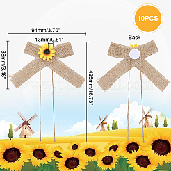 Polyester Ribbon Sunflower Bow&nbsp;DIY-WH0321-08