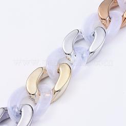 Imitation Gemstone Style Handmade Acrylic Curb Chains&nbsp;AJEW-JB00536-01