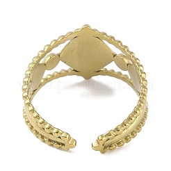 Ion Plating(IP) 304 Stainless Steel Enamel Rhombus with Eey Cuff Rings&nbsp;RJEW-L107-056G-02