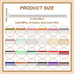 ポリエステル製本ヘッドバンド  修理本アルバム用品  ミックスカラー  300x13~13.5x0.4~1.3mm  24色  2個/カラー  48個/セット  2セット/袋&nbsp;DIY-CP0010-87B