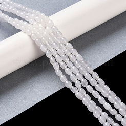 天然石ホワイトジェイドビーズ連売り  オーバル  6.5x4.5mm  穴：0.9mm  約62~63個/連  15.16''（38.5センチメートル）&nbsp;G-K362-I04-01