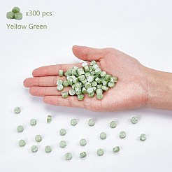 レトロシーリングスタンプ用シーリングワックス粒子キット  ステンレス鋼スプーン  ろうそく  プラスチック製の空の容器  黄緑  307個/セット&nbsp;DIY-CP0003-50P