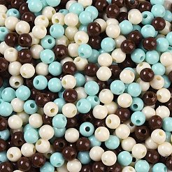 不透明なアクリルビーズ  ラウンド  ミックスカラー  4mm  穴：1.2mm&nbsp;X1-OACR-H118-07B-11