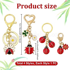 4Pcs Alloy Enamel Keychains&nbsp;KEYC-PH01632