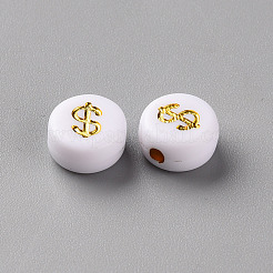 Plating White Acrylic Beads&nbsp;MACR-Q241-B001