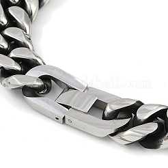 304 Stainless Steel Cuban Link Chain Bracelets for Men&nbsp;BJEW-B102-09AS
