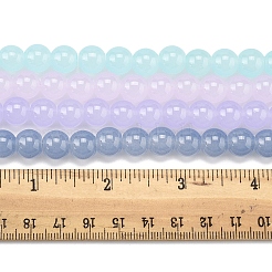 4 Strands 4 Colors Imitation Jade Glass Round Beads Strands&nbsp;GLAA-FS0002-07