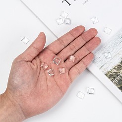 無色透明ガラスの正方形のカボション  10x4mm&nbsp;GGLA-A001-10mm